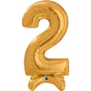 XL Zahlen Ballon Gold 2 zum Aufstellen (ohne Helium)