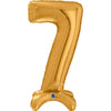 XL Zahlen Ballon Gold 7 zum Aufstellen (ohne Helium)