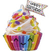 Ballon Joyeux Anniversaire Cupcake XXL (rempli d'hélium) 