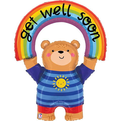 XXL get well soon Bär Ballon (mit Helium gefüllt)