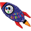 Ballon joyeux anniversaire fusée XXL (rempli d'hélium) 