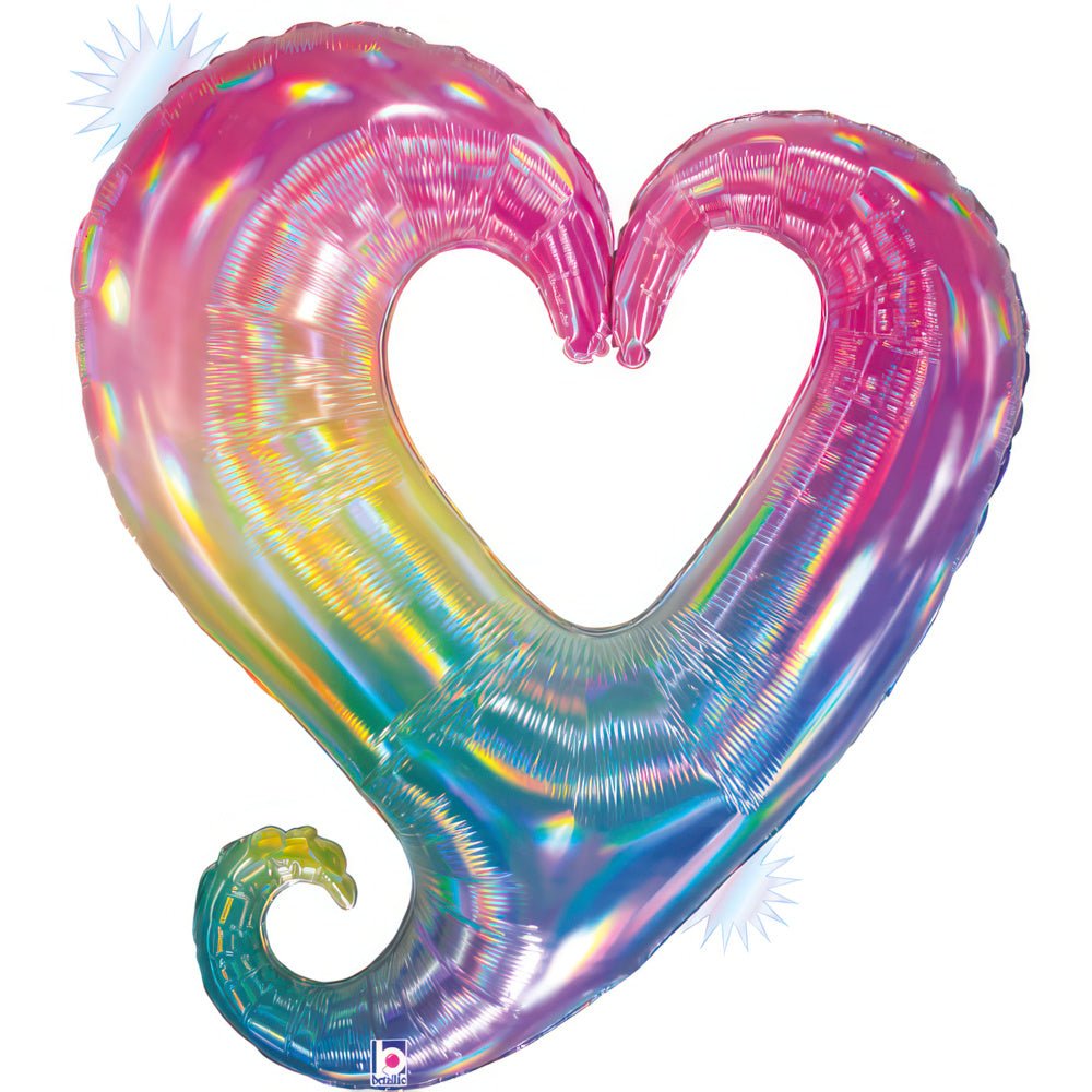 XXL Riesenherz Opal Ballon (mit Helium gefüllt) - Supershape helium