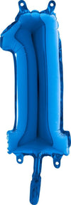 Zahlen Ballon blau 1