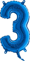 Zahlen Ballon blau 3