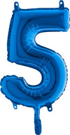 Zahlen Ballon blau 5