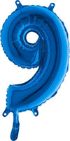 Zahlen Ballon blau 9