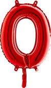 Zahlen Ballon rot 0