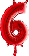 Number balloon silver 6 