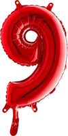 Zahlen Ballon rot 9
