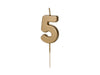 Bougie numérotée or 5 