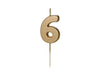 Bougie chiffre or 6 