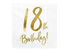 18 serviettes d'anniversaire or 
