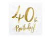 40e anniversaire serviettes or 