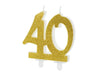 Bougie numéro 40e anniversaire or 