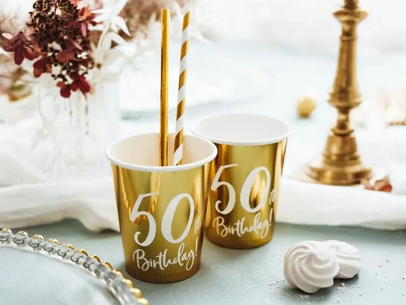 50 Geburtstag Becher gold - Becher