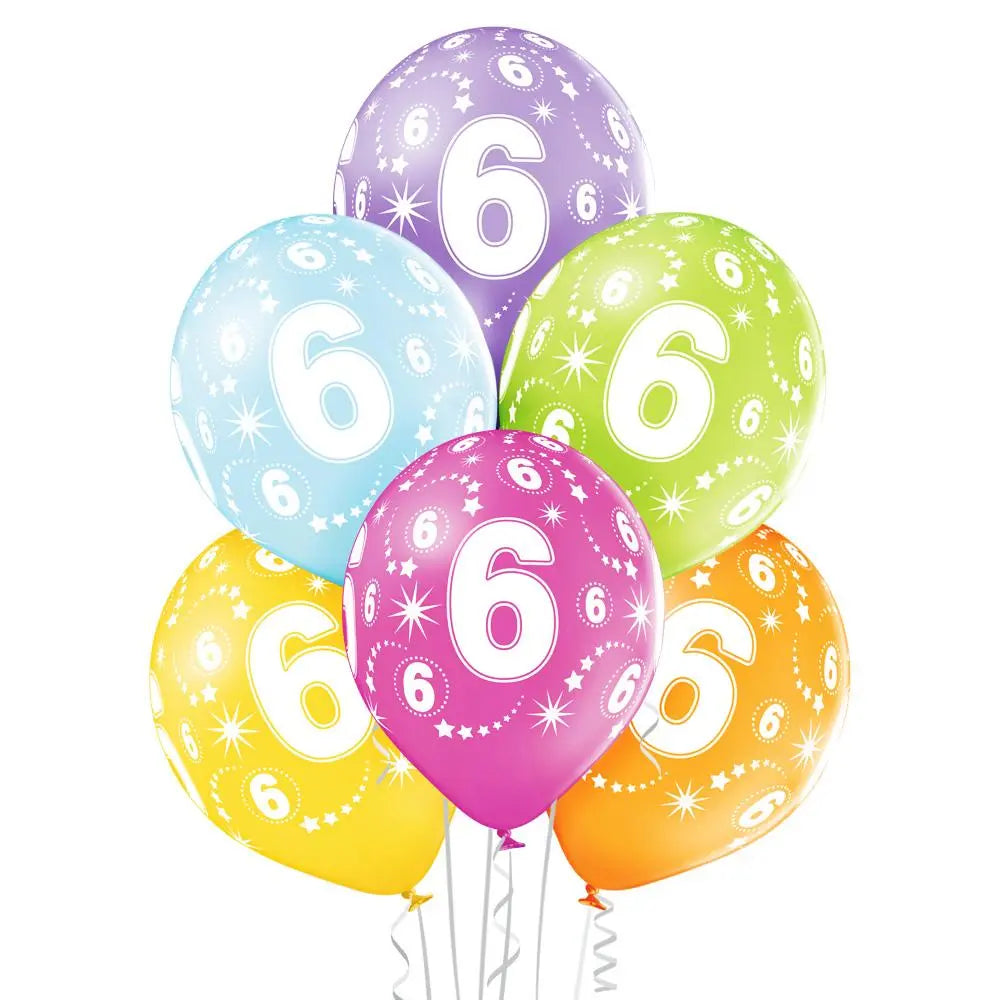 6 Jahre Geburtstag Ballon - Latex bedruckt