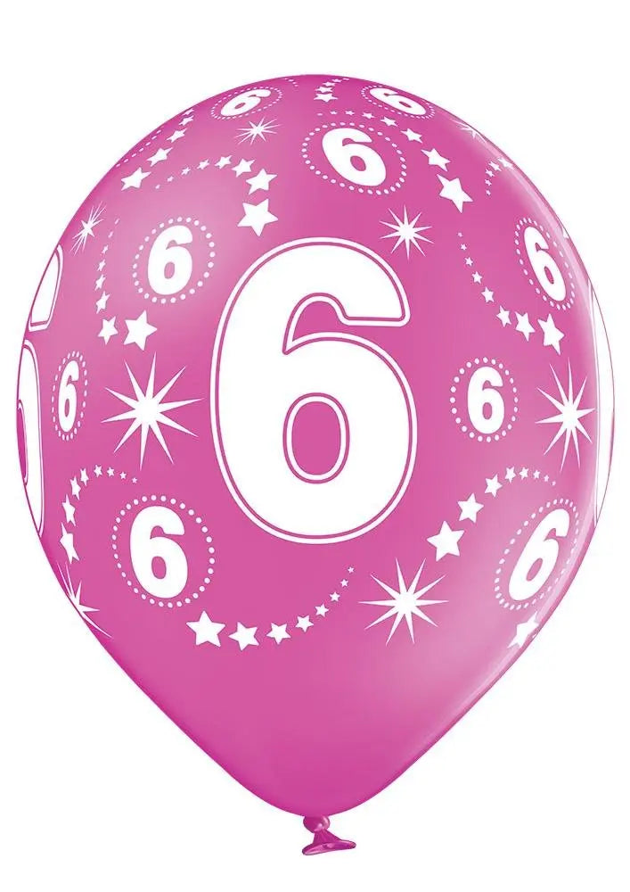 6 Jahre Geburtstag Ballon - Latex bedruckt