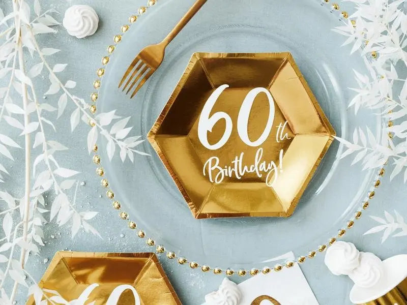 60 Geburtstag Teller gold - Teller