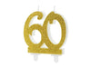 Bougie numéro 60e anniversaire or 