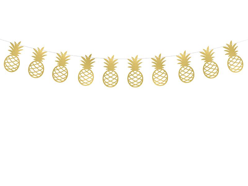 Ananas Banner Girlande gold metallic - Girlanden Banner