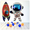 Bouquet de ballons joyeux anniversaire astronaute et fusée (rempli d'hélium) 