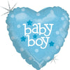 Ballon coeur bleu clair bébé garçon (rempli d'hélium) 