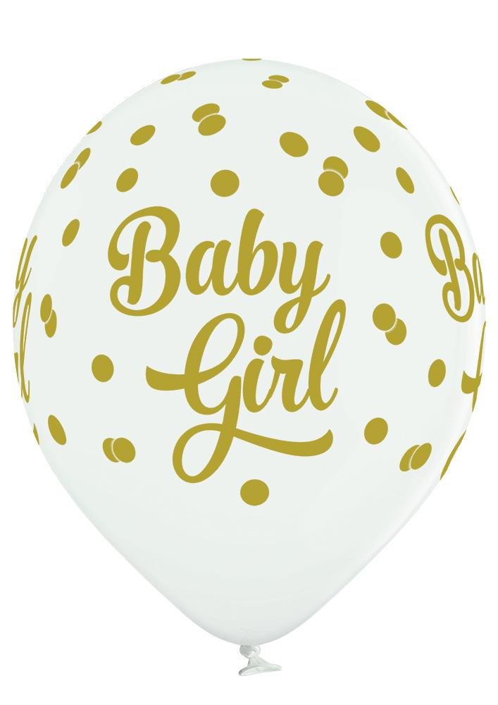 Baby Girl Dots Ballon - Latex bedruckt