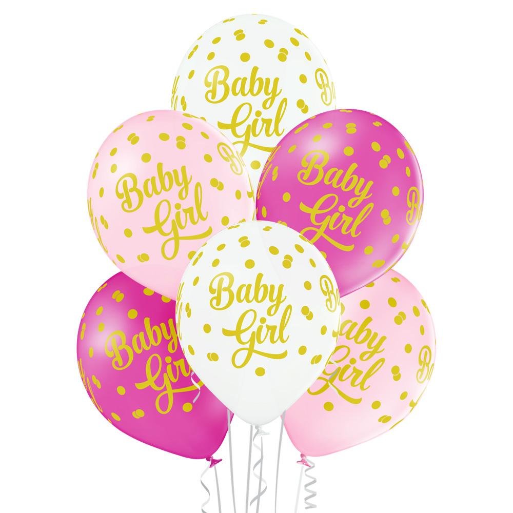 Baby Girl Dots Ballon - Latex bedruckt