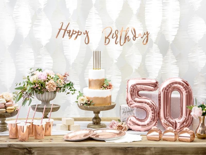 Zahlen Ballon rosegold 5 Party Deco