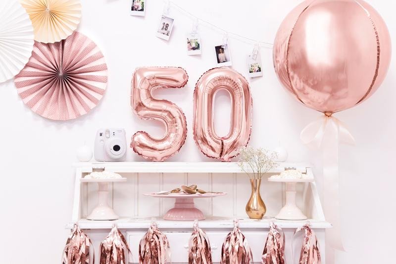 Zahlen Ballon rosegold 5 Party Deco