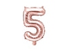 Ballon chiffre or rose 5 