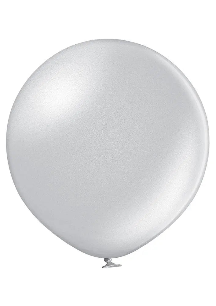 Ballon XL metallic silber - Latex Ballone Uni XL metallic