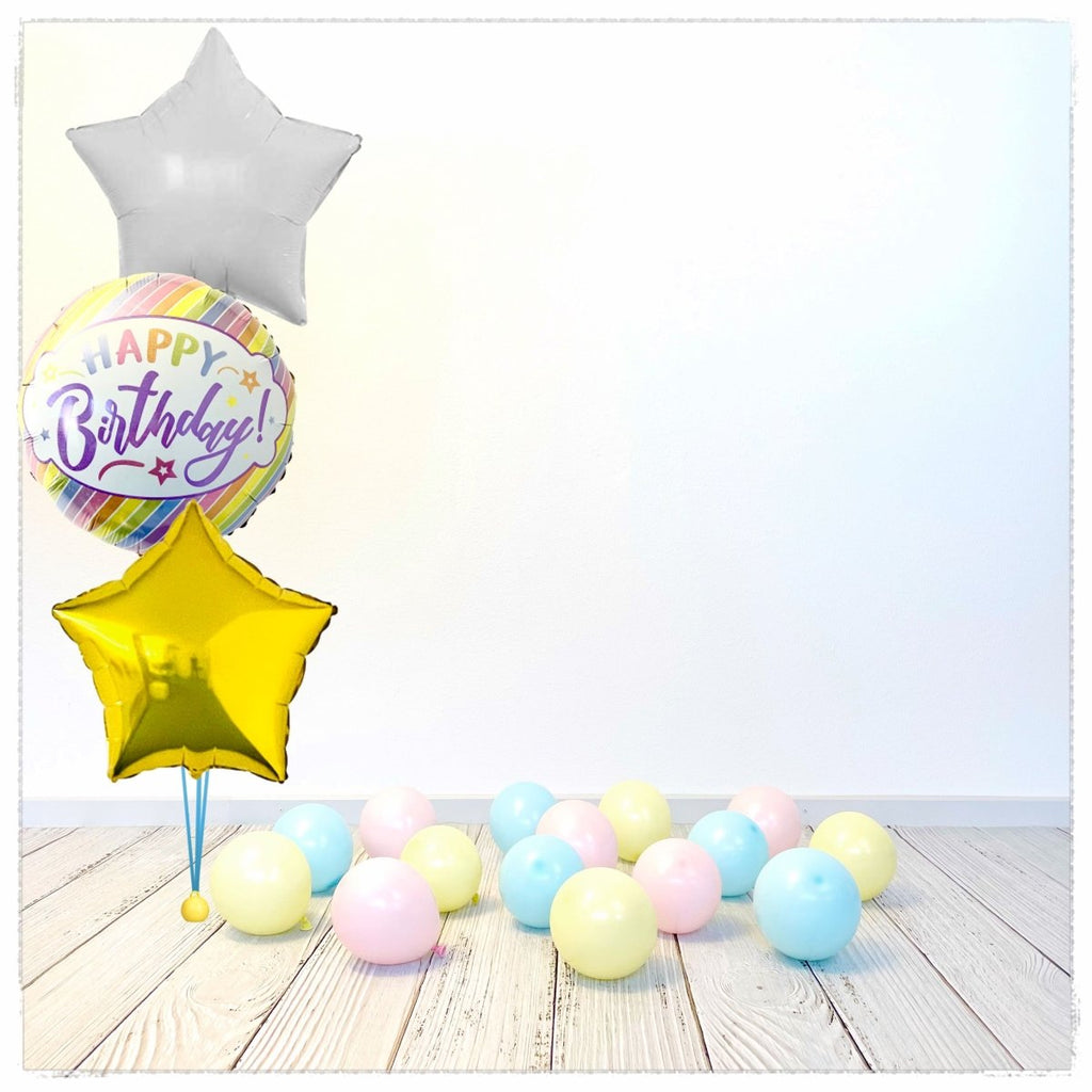 Bouquet zu Cupcake Happy Birthday Ballon (mit Helium gefüllt) - Bouquet zu Ballone