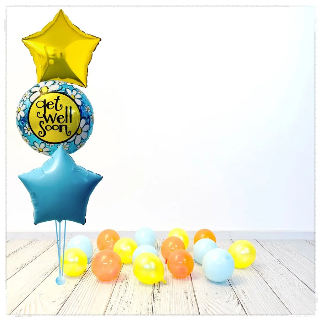 Bouquet zu Get well soon - Gute Besserung Ballone (mit Helium gefüllt) - Bouquet zu Ballone