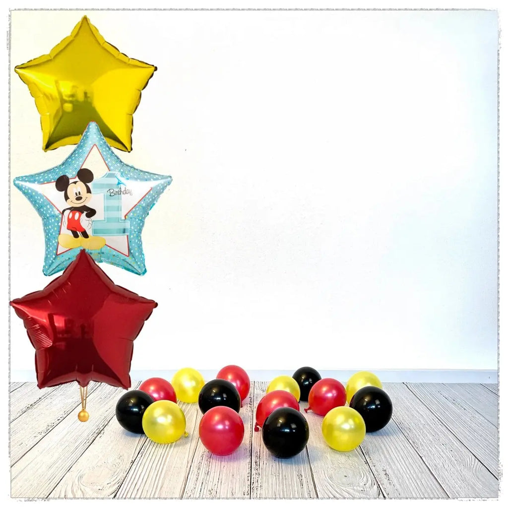 Bouquet zu Mickey Mouse 1. Geburtstag Ballon (mit Helium gefüllt) - Bouquet zu Ballone