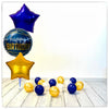 Bouquet pour Chiffres Ballon Anniversaire Bleu (rempli d'hélium) 