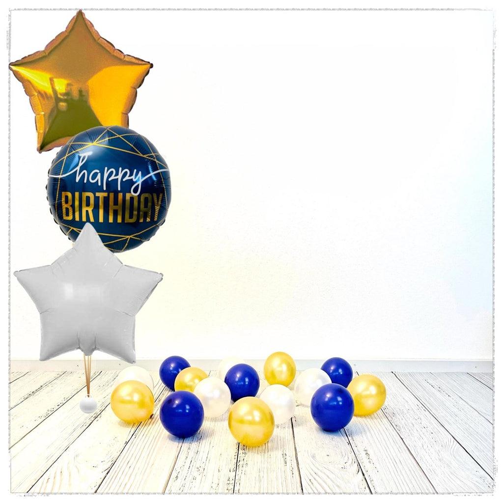 Bouquet zu Zahlen Ballon Birthday gold (mit Helium gefüllt) - Bouquet zu Ballone