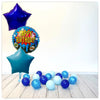 Bouquet à ballon numéroté Happy Birthday Bleu (rempli d'hélium) 