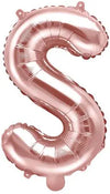Ballon lettre or rose S 