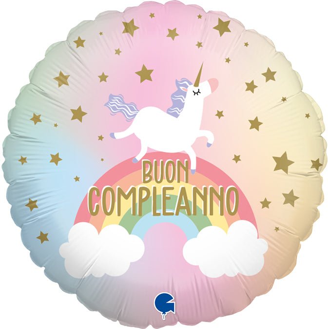 Buon Compleanno Ballon (mit Helium gefüllt) - Happy Birthday Helium rund