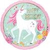 Ballon arc-en-ciel Licorne Happy Birthday (rempli d'hélium) 