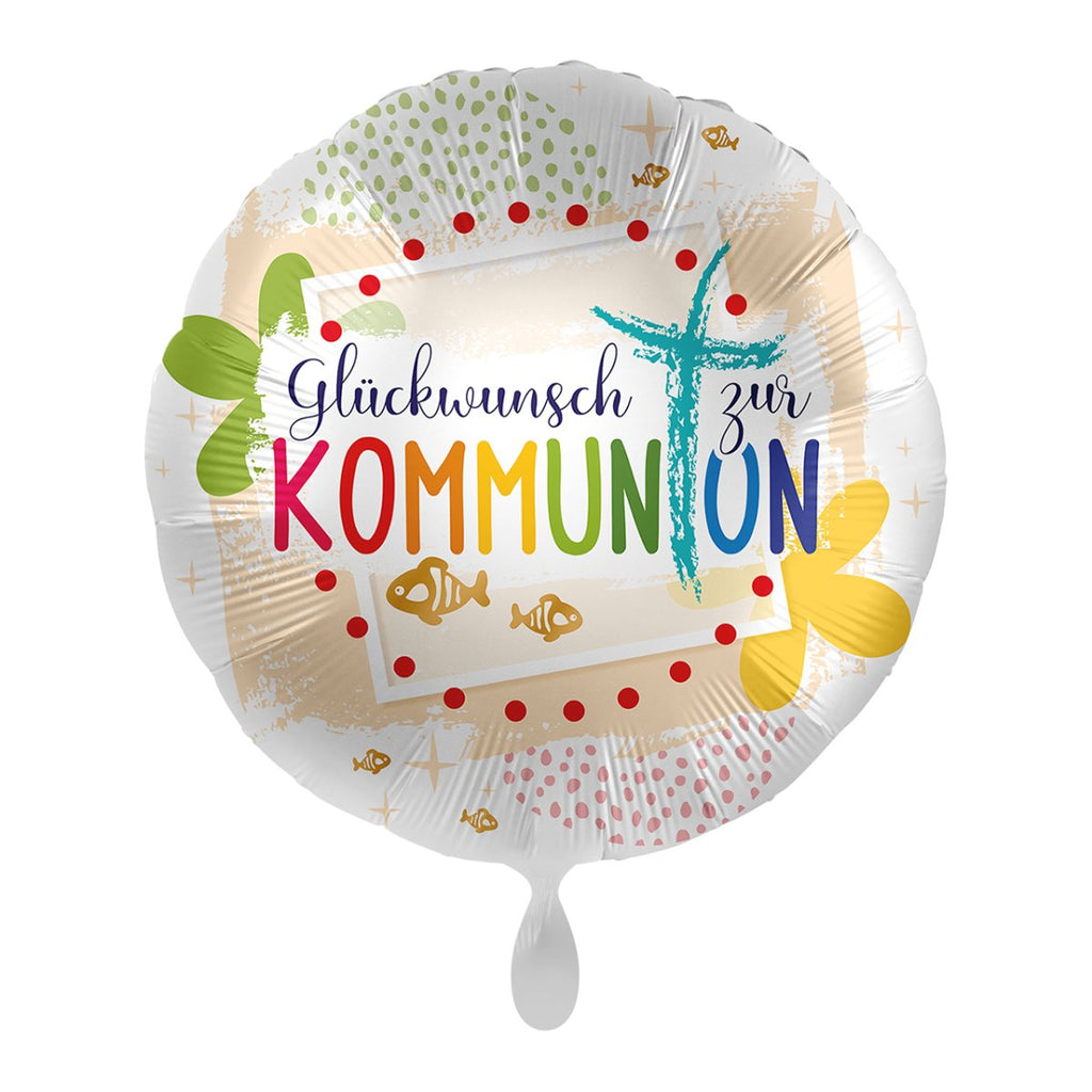 Glückwunsch zur Kommunion Ballon (mit Helium gefüllt) - Herz Ballon helium