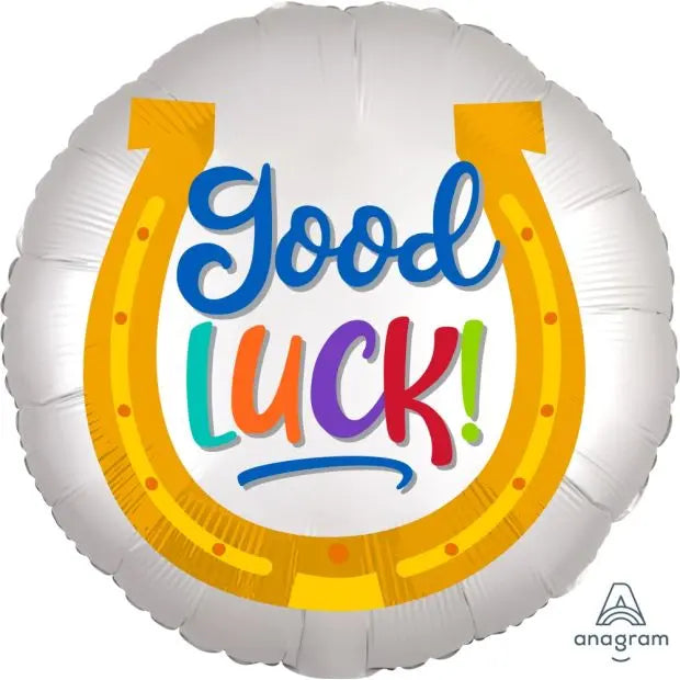 Good Luck Hufeisen Ballon (mit Helium gefüllt) - Special message helium rund