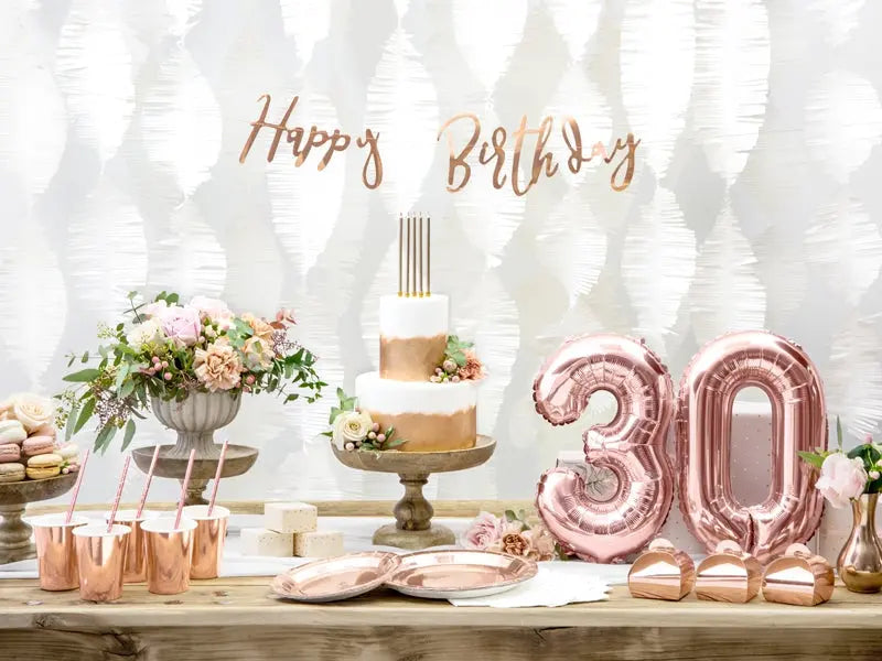 Happy Birthday Banner Girlande rosegold - Girlanden Banner