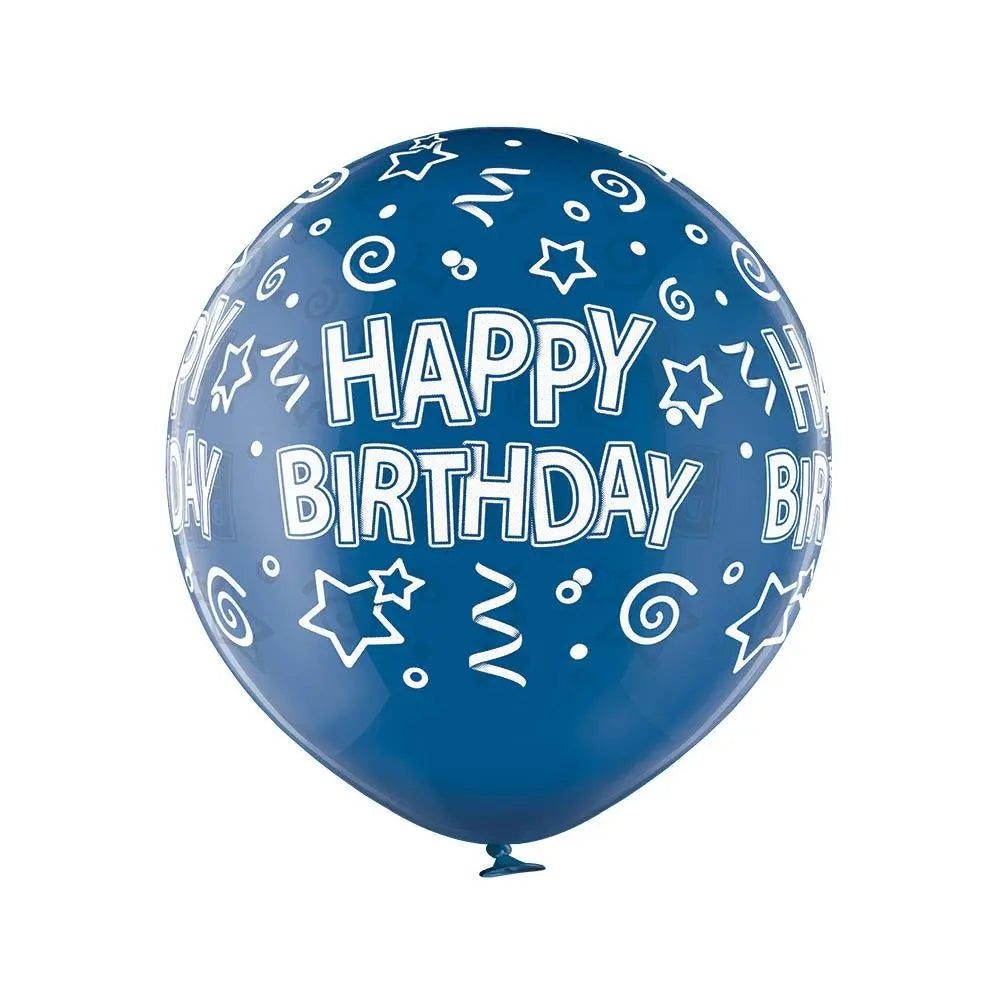 Happy Birthday blau Ballon XL - Latex bedruckt