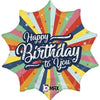 Ballon étoile coloré joyeux anniversaire (rempli d'hélium) 