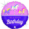 Ballon Happy Birthday Carousel Horse (rempli d'hélium) 
