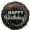 Ballon de confettis joyeux anniversaire (rempli d'hélium) 