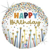 Ballon de confettis joyeux anniversaire (rempli d'hélium) 
