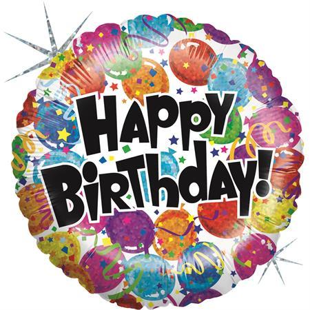 Happy Birthday Party Ballon (mit Helium gefüllt) - Happy Birthday Helium rund